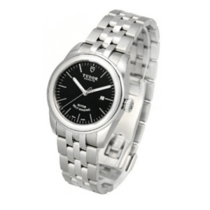 Replica Tudor Glamour Date Black Dial Steel Strap Ladies Watch 53000-2