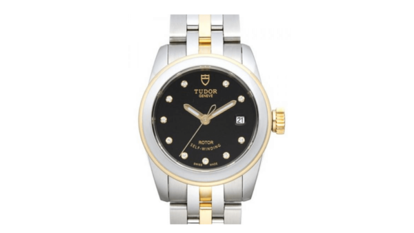 Replica Tudor Glamour Date Black Dial Steel Yellow Gold Strap Ladies Watch 51003-2