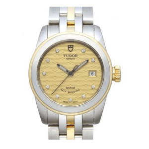 Replica Tudor Glamour Date Champagne Dial Steel Yellow Gold Strap Ladies Watch 51003-4