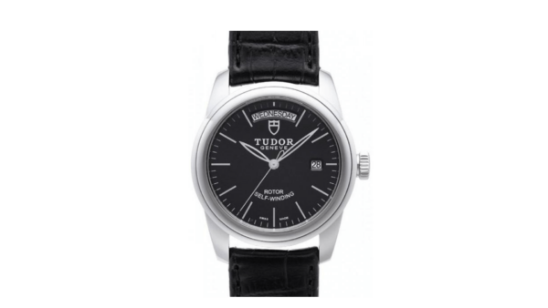 Replica Tudor Glamour Date Day Black Dial Folding Clasp Mens Watch 56000-3