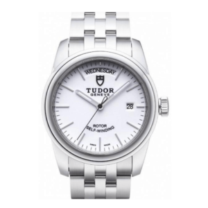 Replica Tudor Glamour Date Day White Dial Steel Strap Mens Watch 56000-4