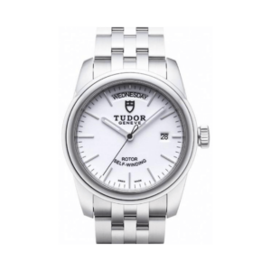 Replica Tudor Glamour Date Day White Dial Steel Strap Mens Watch 56000-5