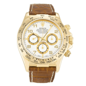 Automatic Rolex Daytona 16518 White Dial Crocodile Brow