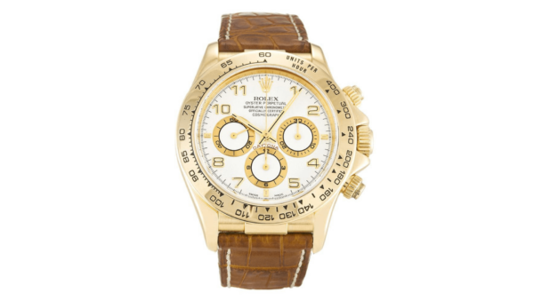 Automatic Rolex Daytona 16518 White Dial Crocodile Brow