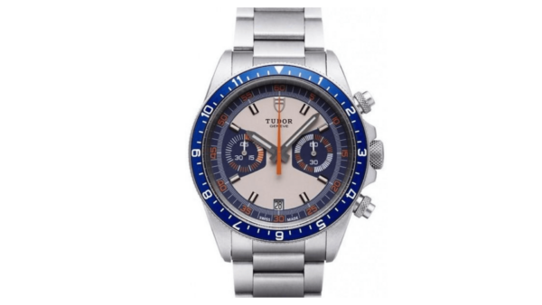 Replica Tudor Heritage Chrono Blue Grey Dial Steel Strap Mens Watch 70330B-95740