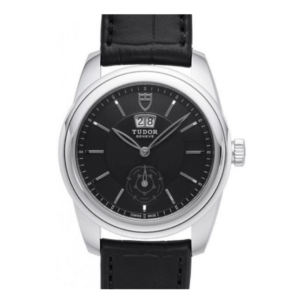 Replica Tudor Glamour Double Date Black Dial Folding Clasp Mens Watch 57000-1