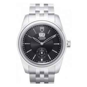 Replica Tudor Glamour Double Date Black Dial Folding Clasp Mens Watch 57000-2