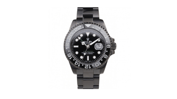 Rolex GMT Master II Black Dial Blue And Black Bezel Black PVD Case And Bracelet PR18239