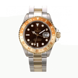 Rolex GMT Master II Gold Colored Ceramic Bezel Brown Dial Watch