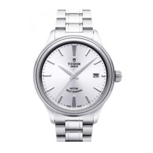 Replica Tudor Style 38mm Silver Dial Steel Strap Mens Watch 12500